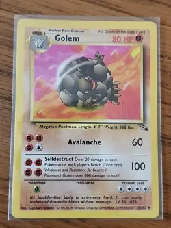 ​Pokemon TCG Card - Golem Uncommon/Rare - Fossil Set - 36/62 LV.36 Vintage WOTC - Image 1