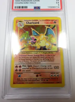 PSA 5 EX 1999 Pokemon 4/108 Holo Charizard Base Set Card #57207B - Image 2