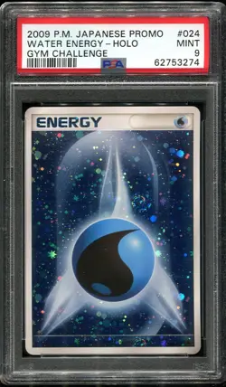 PSA 9 Water Energy Japanese Holo Gym Challenge Promo Card 024/DPT-P Pokemon Card - Image 1