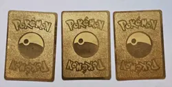 Set Of 3 Pokemon Gold Foil Fan Art Card PIKACHU VMAX Gigantamax 310HP 044/185 - Image 5