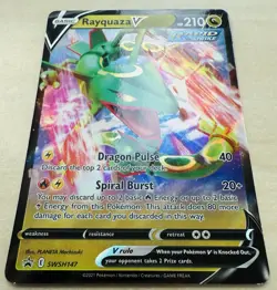 Rayquaza V SWSH147 Holo Foil Promo Rare Pokemon Card LP/NM - Image 2