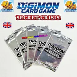 DIGIMON CARD GAME 5 x PRE-RELEASE PACK SECRET CRISIS ENGLISH NM SEALED - Image 1