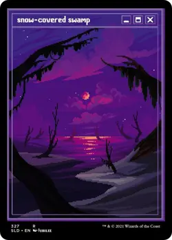 1 x FOIL Snow-Covered Swamp 327 NM Secret Lair MTG English - Image 1