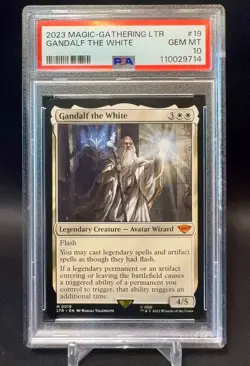 PSA 10 - Gandalf The White - MTG #19 - LOTR Lord of the Rings - GEM MINT - Image 1