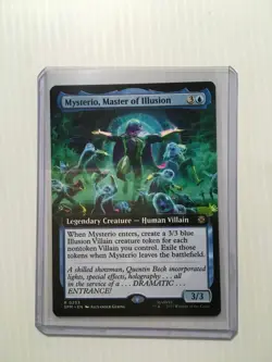 MTG Mysterio, Master of Illusion Borderless Marvel Spider-Man Foil R 0037 NM+ - Image 3