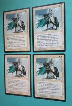 Magic the Gathering MTG Ice Age ORDER OF THE WHITE SHIELD X 4 LP/EX U 1995 Nice - Image 2