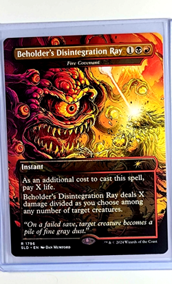 MTG Magic The Gathering Secret Lair Beholder's Disintegration Ray Fire Covenant - Image 1