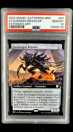 2022 MtG Magic the Gathering BRC #64 Scavenged Brawler Extended Art PSA 10 POP 1 - Image 1