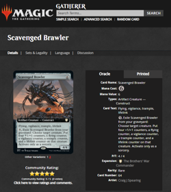 2022 MtG Magic the Gathering BRC #64 Scavenged Brawler Extended Art PSA 10 POP 1 - Image 4