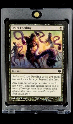 2014 MtG Magic the Gathering Journey Into Nyx #64 Cruel Feeding Black *Unplayed* - Image 1