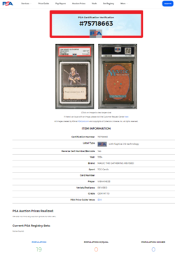 1994 MtG Magic The Gathering Revised Weakness Vintage PSA 10 Gem Mint POP 19 - Image 3