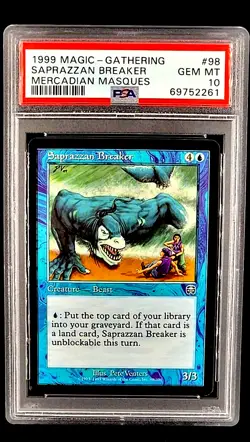 1999 MTG Magic The Gathering Mercadian Masques 98 Saprazzan Breaker PSA 10 POP 1 - Image 1