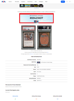 2000 MtG Magic the Gathering Nemesis #4 Chieftain En-Dal Uncommon PSA 10 POP 2 - Image 3