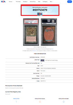 2000 MtG Magic the Gathering Nemesis #103 Coiling Woodworm Uncommon PSA 10 POP 1 - Image 3