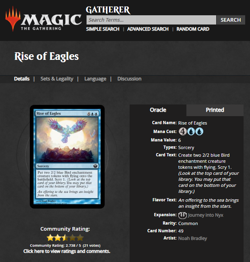 2014 MtG Magic the Gathering Journey Into Nyx #49 Rise of Eagles Blue *Unplayed* - Image 3