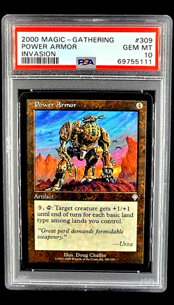 2000 MTG Magic The Gathering Invasion #309 Power Armor Uncommon PSA 10 POP 1 - Image 1