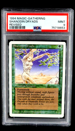 1994 MtG Magic The Gathering Revised Shanodin Dryads Vintage PSA 9 Mint POP 9 - Image 1