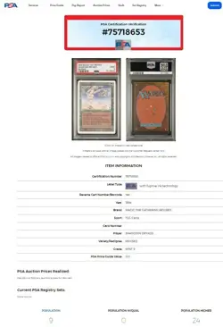 1994 MtG Magic The Gathering Revised Shanodin Dryads Vintage PSA 9 Mint POP 9 - Image 3