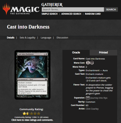 2014 MtG Magic the Gathering Journey Into Nyx #63 Cast into Darkness Black WOTC - Image 3