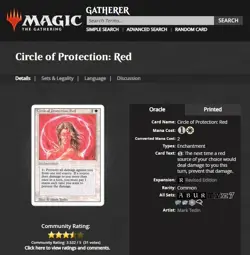 1994 MTG Magic The Gathering Revised Circle of Protection Red Vintage Card WOTC - Image 3