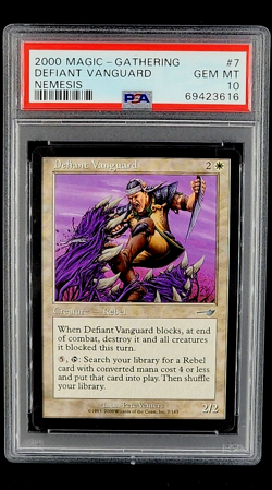 2000 MtG Magic the Gathering Nemesis #7 Defiant Vanguard Uncommon PSA 10 POP 1 - Image 1