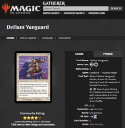 2000 MtG Magic the Gathering Nemesis #7 Defiant Vanguard Uncommon PSA 10 POP 1 - Image 3