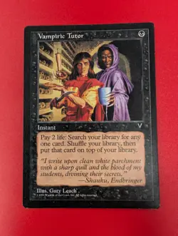 Vintage Magic The Gathering Vampiric Tutor Visions 1997 Black Instant MTG Card - Image 1