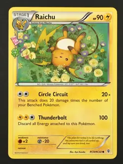 Pokemon TCG Raichu RC9/RC32 XY Generations Radiant Collection NM - Image 1