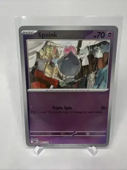 SPOINK 62/132 REVERSE HOLO COMMON POKEMON TCG: MEGA EVOLUTION BASE SET NM - Image 1