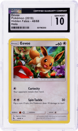2019 Pokemon Sun and Moon Hidden Fates Eevee Holo #48 CGC 10 - Image 1