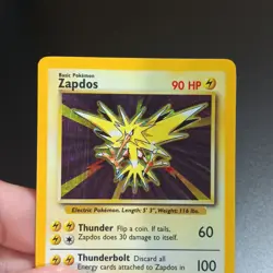 Pokemon Base Set 1999 Zapdos TCG Card 16/102 Rare Holo Moderately Played - Image 3