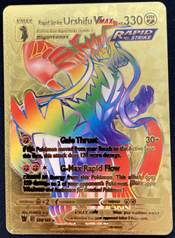 Urshifu Vmax Rainbow Gold Foil Textured Display Card - Image 1