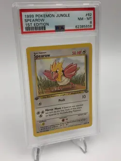 1999 POKEMON JUNGLE Trading Card SPEAROW #62/64 1ST EDITION graded PSA NM-MT 8 - Image 5
