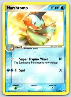 Marshtomp Pokemon EX Emerald card 36/106 Vintage - Image 1