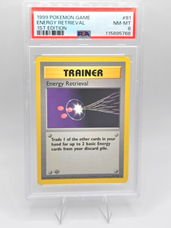 Pokemon Card 81/102 Energy Retrieval 1st Edition Base Set - PSA 9 GRAY STAMP - Image 1