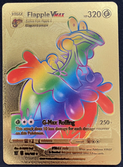 Flapple Vmax Rainbow Gold Foil Textured Display Card - Image 1