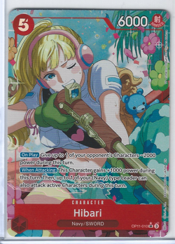 Hibari (Alt Art) OP11-010 SR Fist of Divine Speed ONE PIECE Card Game English - Image 1