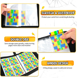 400 Pocket Trading Card Binder with 50 Removable Sleeves, Portable Zippered Card - Image 4