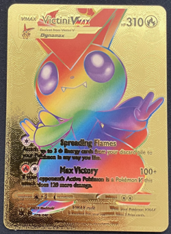 Victini Vmax Rainbow Gold Foil Textured Display Card - Image 1