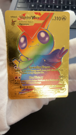 Victini Vmax Rainbow Gold Foil Textured Display Card - Image 2