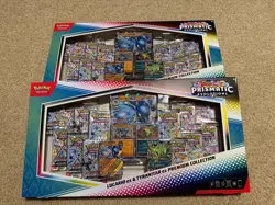 Pokemon Prismatic Evolutions Lucario EX Tyranitar EX Premium Collection 2 Boxes - Image 1