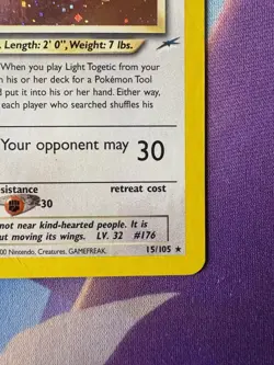 Pokemon TCG Light Togetic 15/105 Neo Destiny Holo 1st Edition - Image 2
