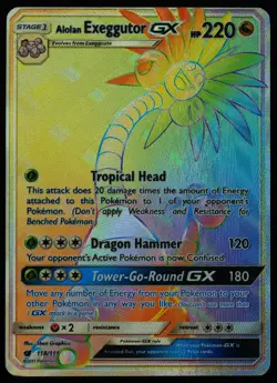Alolan Exeggutor GX NM-M Pokemon Card - Image 1
