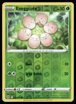 2022 Brilliant Stars Set Pokemon Card 001 Exeggcute Reverse Foil NM - Image 1