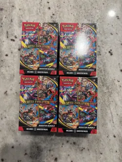 Pokemon Mega Evolution Booster Box Bundle TCG Trading Card Game SEALED Lot Of 4 - Image 1