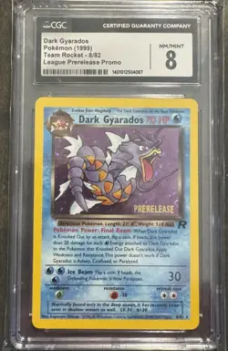 Pokemon TCG Dark Gyarados Prerelease Holo Rare Card 8/82 Vintage 1999 CGC 8 - Image 2