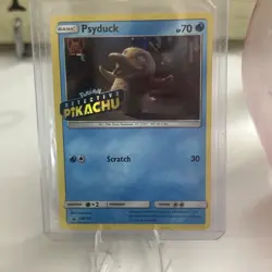 Psyduck - (Detective Pikachu Stamped) SM199 Pokemon 2019 Black Star Holo Card - Image 1