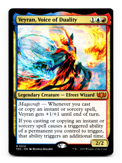Veyran, Voice of Duality [Commander: Tarkir: Dragonstorm] MTG Magic 💧🔥 - Image 1