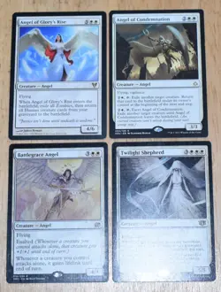 MTG 4x Rare White Angel of Glory's Rise, of Condemnation, Battlegrace, Twilight - Image 1