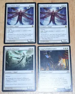 MTG 4x Rare White Deathless Angel, Angelic Overseer, Angel of Deliverance - Image 1